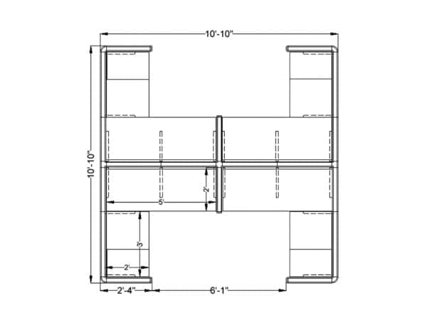 4 Person collaborative cluster L Shape office cubicles install and delivery. 5x5 L Shape office cubicles from KUL office furniture Orlando Florida