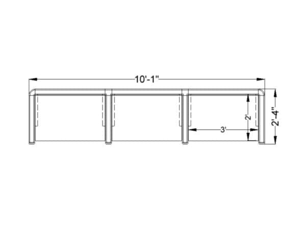 3 Person inline Straight call center cubicles install and delivery. 36w Straight call center cubicles from KUL office furniture Orlando Florida