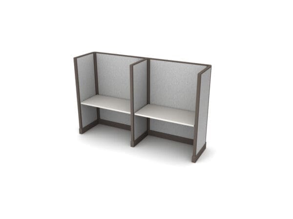 Buy 2 Man call center cubicles in 48w size set up as Straight call stations with fabric panels. Central Florida call center cubicles installations and deliveries available by KUL office furniture Orlando FL