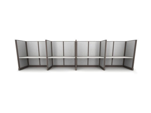 4 pack inline call stations available in 60w Straight call center cubicles for central Florida delivery and installation by KUL office furniture Orlando Florida