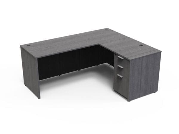 KUL 60X72 l-desk w/ 1 bbf ped (gry)