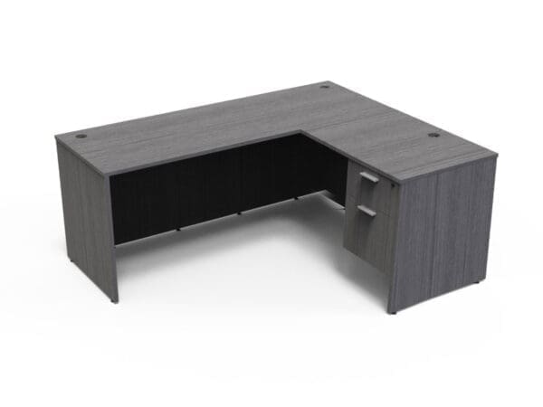 KUL 60X72 l-desk w/ 1 bf ped (gry)