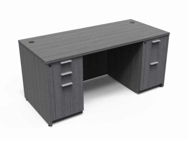 KUL 30X66 desk w/ 2bf ped (gry)