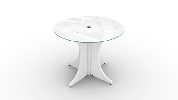 Blanco Round Glass Conference Table in $city