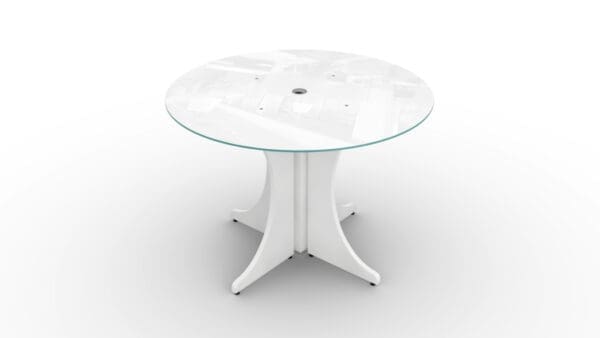 Blanco Round Glass Conference Table in $city
